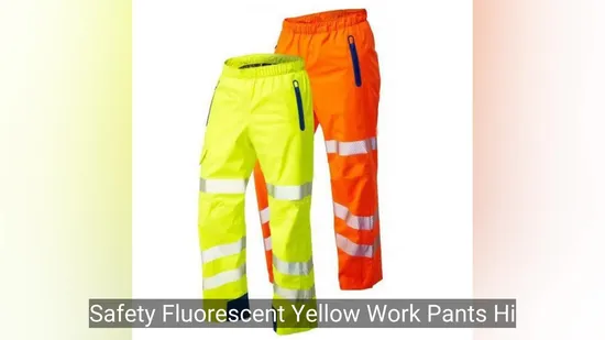 Sicherheits-Arbeitshose, fluoreszierend, gelb, gut sichtbar, reflektierend, strapazierfähig, Cargohose